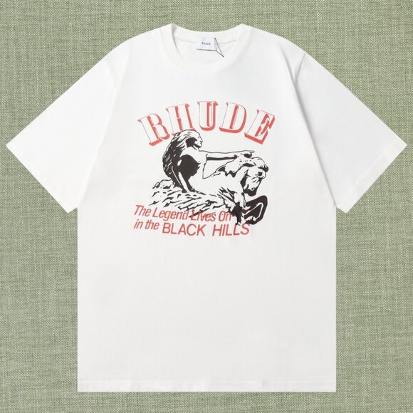 RHUDE MEN'S WHITE SHORT SLEEVE - Picture 1 of 4